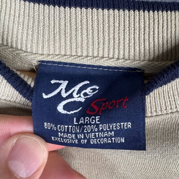 Vintage Sweater Mens Size Large Beige Golf Grandpa Embroidered Crew Neck Fleece - Picture 12 of 15